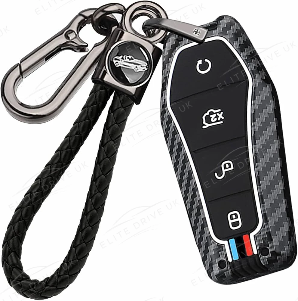 BYD Carbon Fibre Faux Leather Keychain