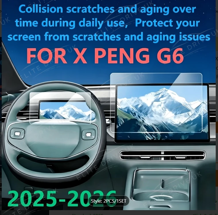 Xpeng G6 Screen Protector Set (Dashboard + Navigation, 2025-2026)