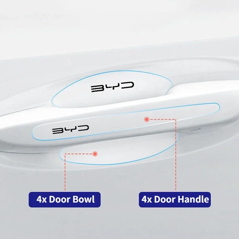 BYD Door Bowl Anti-Collision Protective Stickers (8pcs) view 3
