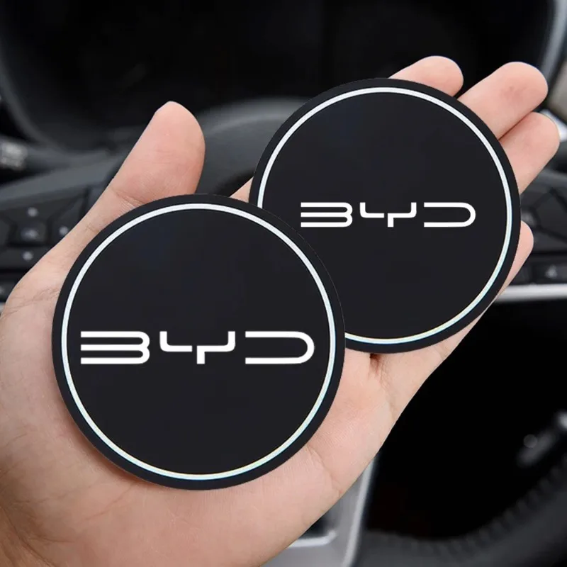 BYD Leather Cup Holder Coaster Mats (2pcs, 7cm) view 4