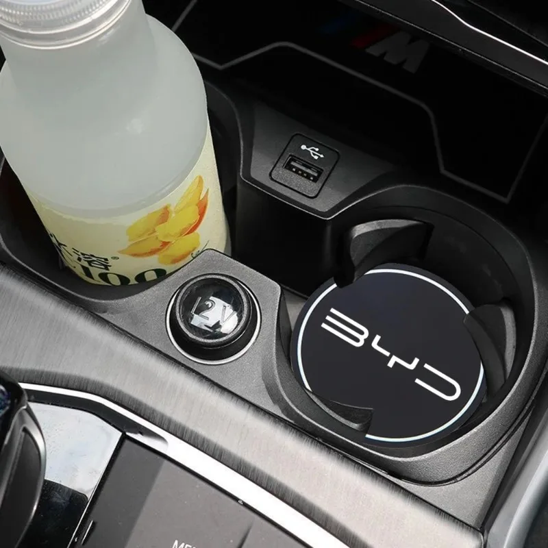 BYD Leather Cup Holder Coaster Mats (2pcs, 7cm) view 5