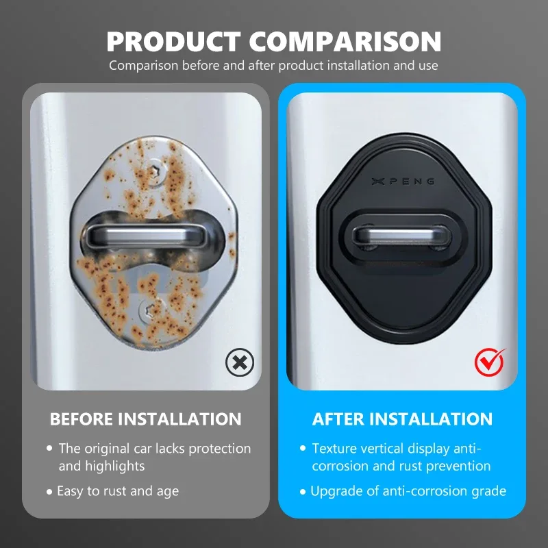 Xpeng P7 Silicone Door Lock Buckle Protectors view 4