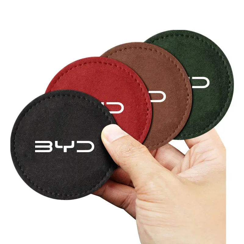 BYD Song Plus Leather Cup Holder Coaster Mats view 2