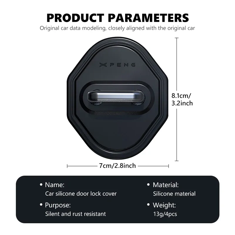 Xpeng P7 Silicone Door Lock Buckle Protectors view 6
