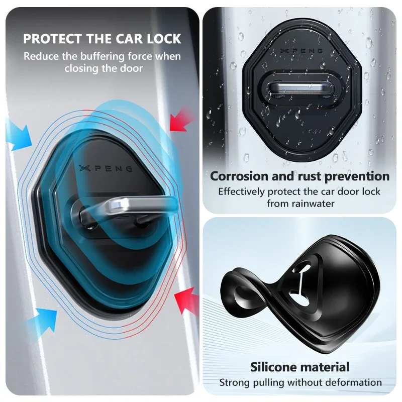 Xpeng P7 Silicone Door Lock Buckle Protectors view 3