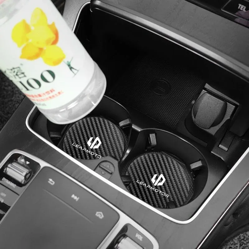 Leapmotor C16 Carbon-Effect Cup Holder Coaster Mats