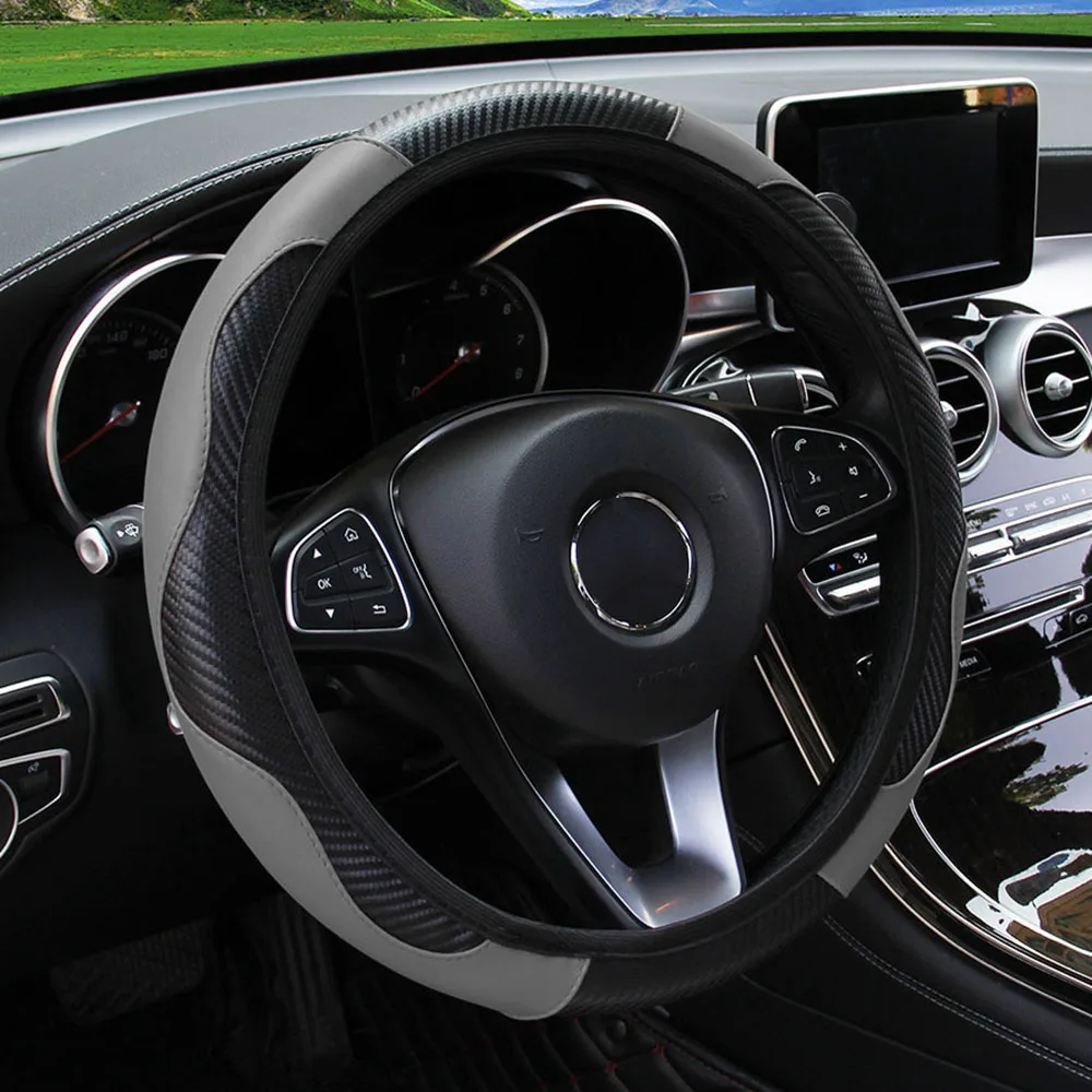 PU Leather Steering Wheel Cover for BYD Dolphin (14.5–15")