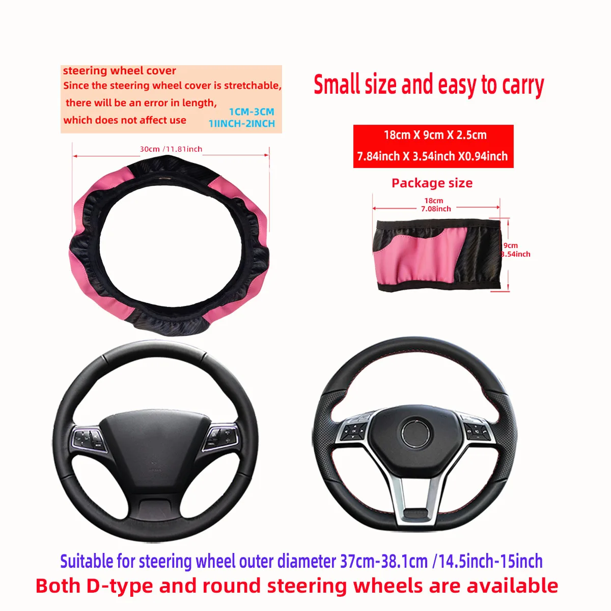 PU Leather Steering Wheel Cover for BYD Dolphin (14.5–15") view 3