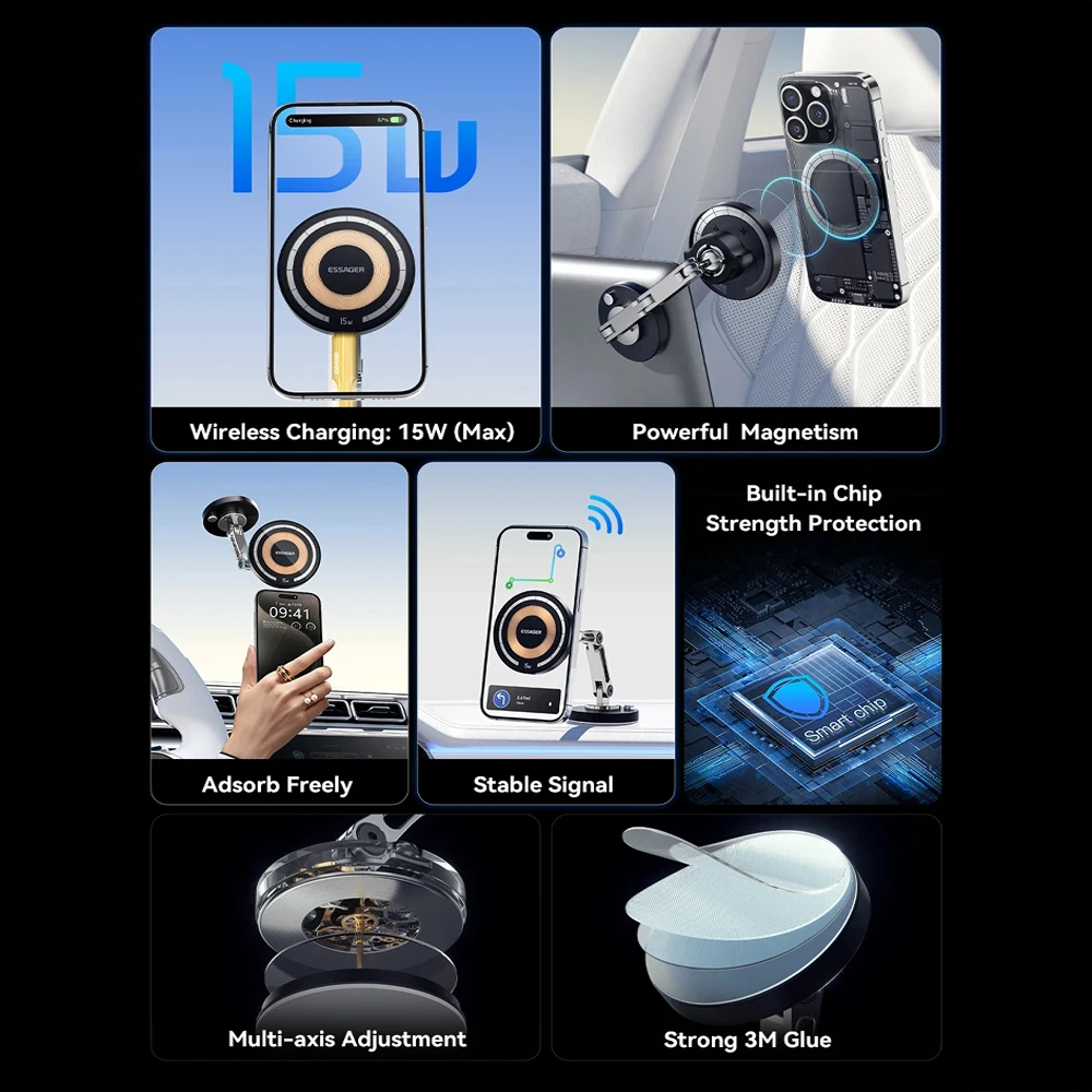 Magnetic Wireless Charging Phone Mount for BYD Sealion 7 view 3