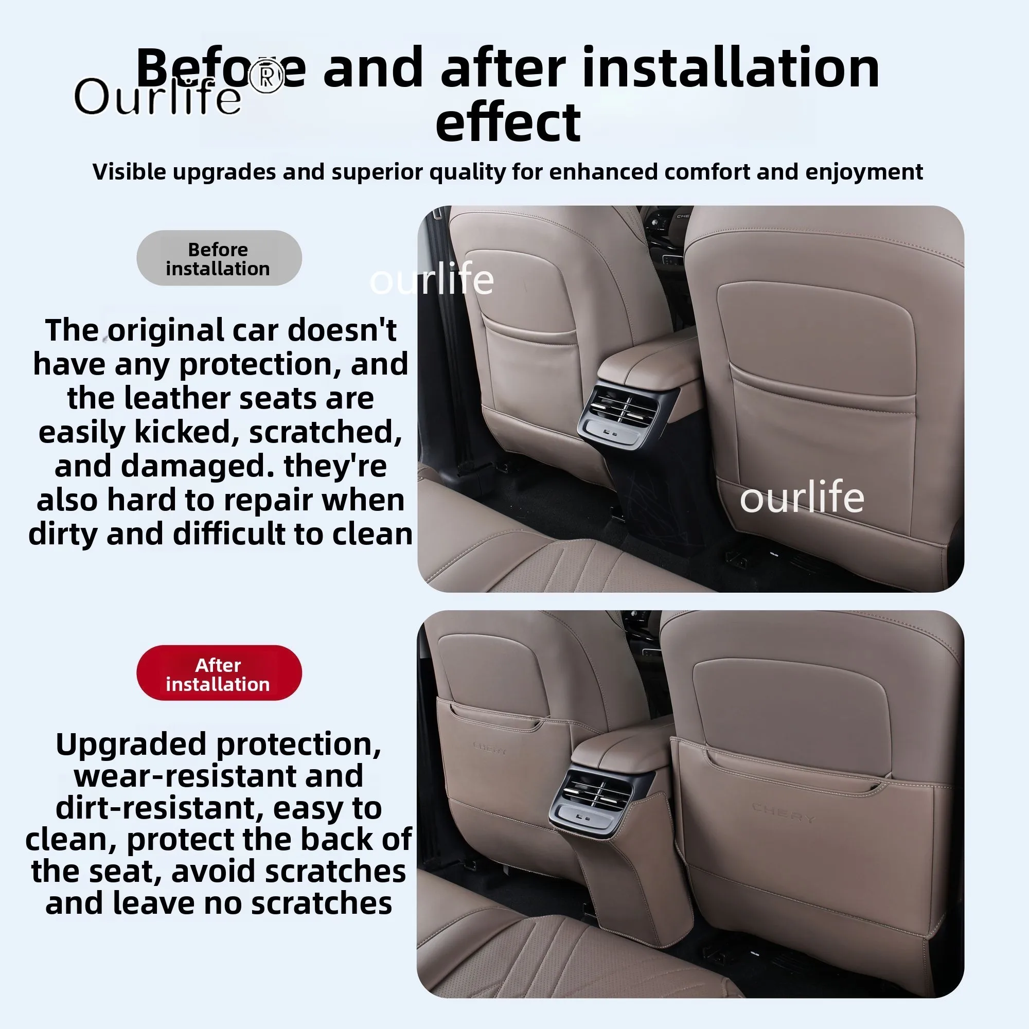 Omoda 7 (C7) 2026-2027 Rear Seat Anti-Kick Protection Pads view 2
