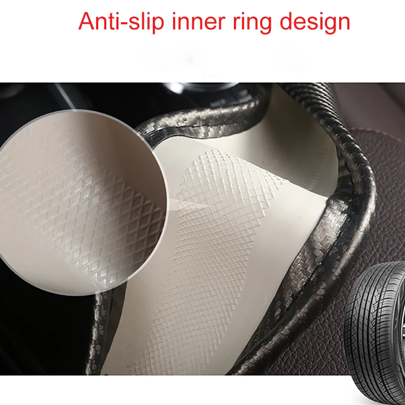 MG Carbon Fibre & Leather Steering Wheel Cover (38cm) view 5