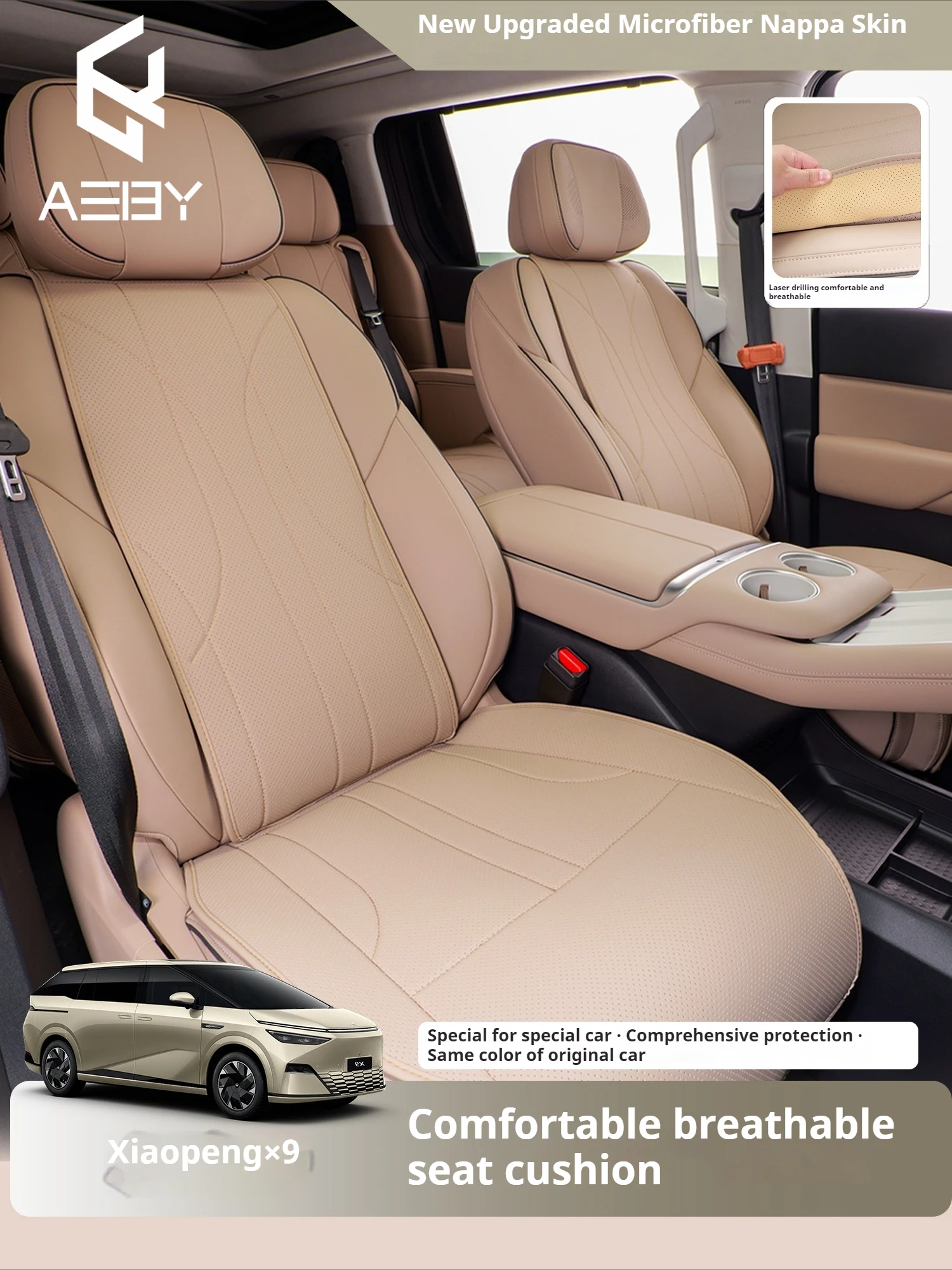 Xpeng X9 Tailored Leather Seat Covers view 3
