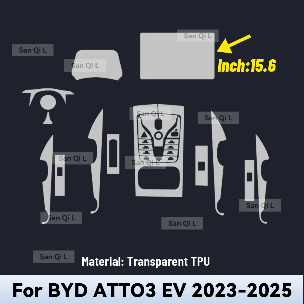 BYD Atto 3 Interior Screen & Console Protection Film (2023–2025) view 3