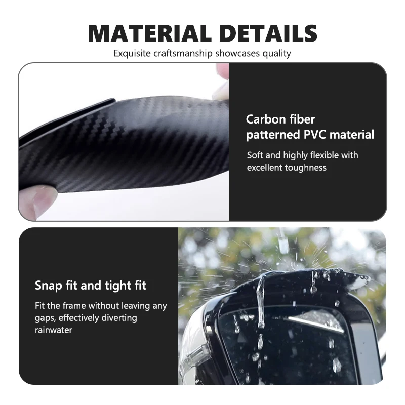 MG HS Carbon-Look Mirror Rain Guards (2 Pack) view 4