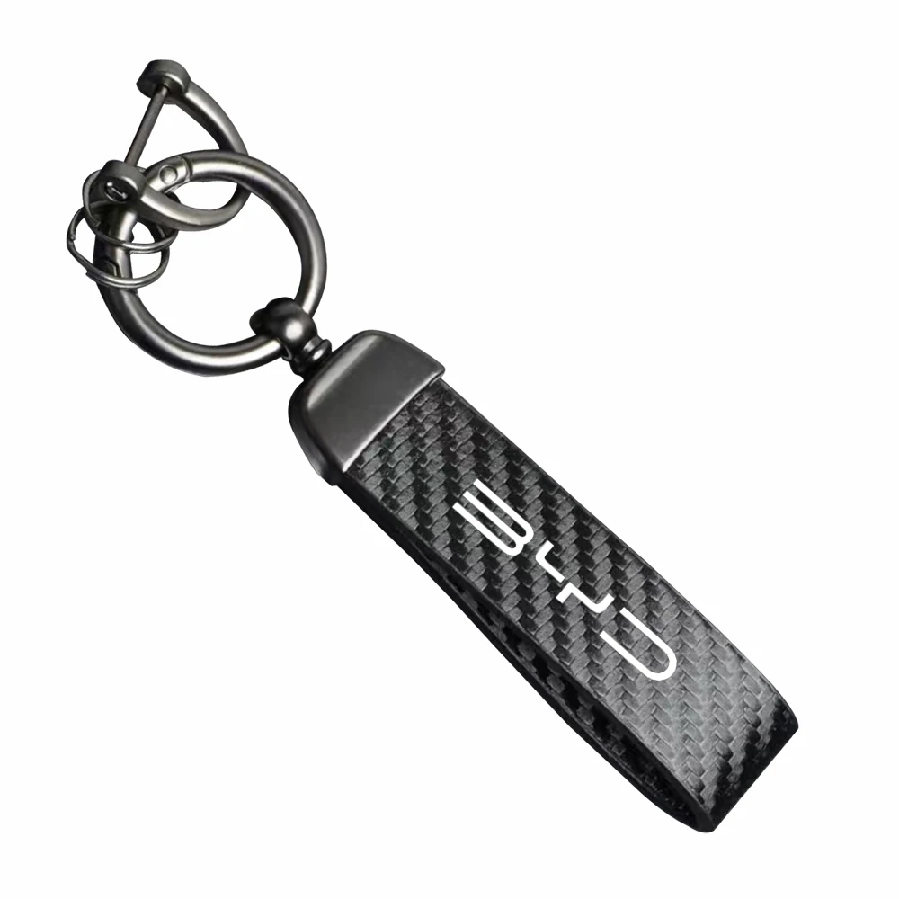 BYD Carbon Fibre Faux Leather Keychain view 5