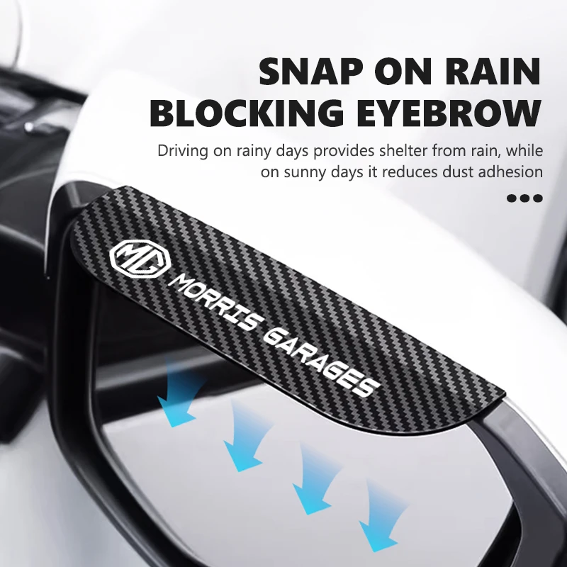 MG HS Carbon-Look Mirror Rain Guards (2 Pack) view 5