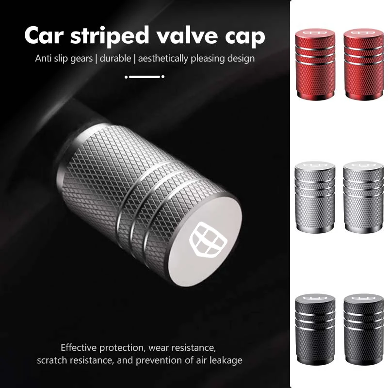 Geely Zinc-Alloy Tyre Valve Caps (Grey, 4pc) view 2