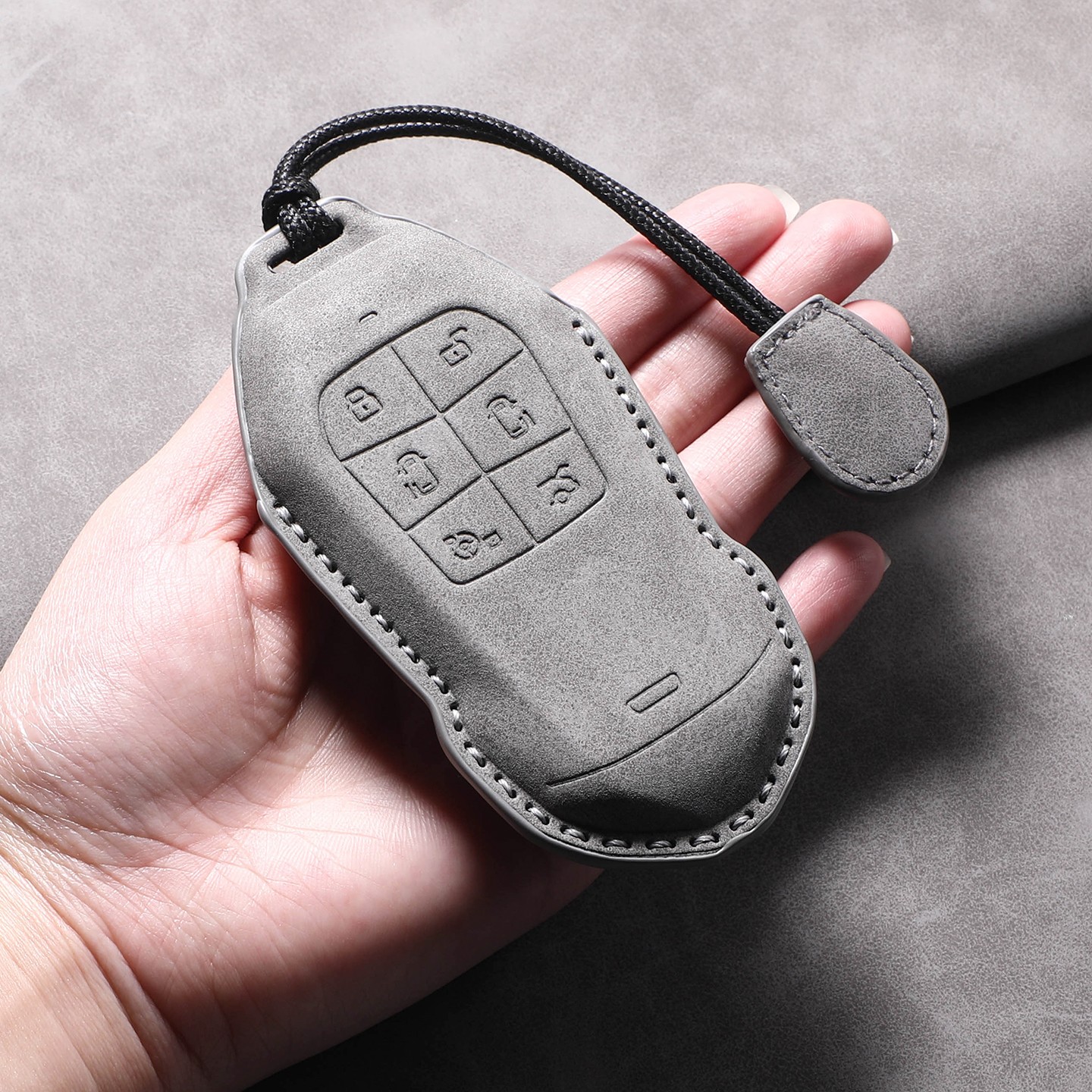 Xpeng X9 Suede Key Fob Cover view 2